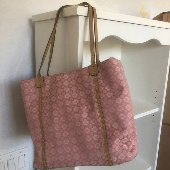 Pink and Tan Nine West Hand Bag with Extra Case - Picture 3 of 7